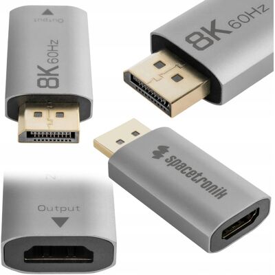 Adapter Female Usb-C Na Displayport Male 8k Uhd Spacetronik Przejściówka Adapter Female Usb-C Na Displayport Male 8k Uhd Spacetronik Przejściówka