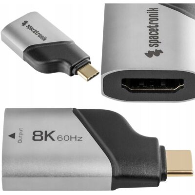 Adapter Gniazdo Małe Usb-C Na Hdmi 8k Plug&play; Spacetronik Przejściówka Adapter Gniazdo Małe Usb-C Na Hdmi 8k Plug&play; Spacetronik Przejściówka