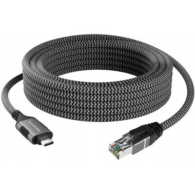 Spacetronik Adapter Sieciowy Ethernet 1gb/s 8m Karta Sieciowa Kabel Usb-C Do Rj45 Cat6a Spacetronik Adapter Sieciowy Ethernet 1gb/s 8m Karta Sieciowa Kabel Usb-C Do Rj45 Cat6a