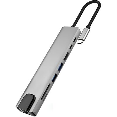 Bounn Hub USB USB-C HDMI rozdzielacz SD przejściówka RJ45 do MACBOOK 8w1 kabel Bounn Hub USB USB-C HDMI rozdzielacz SD przejściówka RJ45 do MACBOOK 8w1 kabel