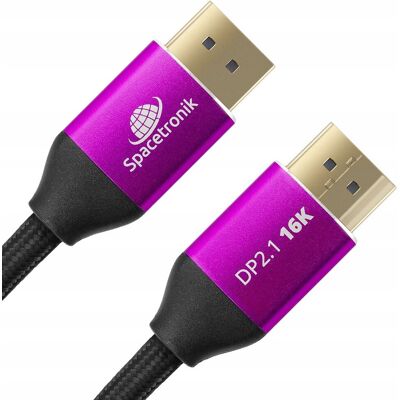 Kabel Displayport 2.1 Przewód Dp 54gb/s 16k 60hz Do Monitora Spacetronik 2m Kabel Displayport 2.1 Przewód Dp 54gb/s 16k 60hz Do Monitora Spacetronik 2m