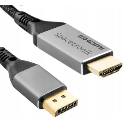 Kabel Dp Hdmi Przewód Displayport 4k 60hz Hd Spacetronik 5m Mocny Oplot Kabel Dp Hdmi Przewód Displayport 4k 60hz Hd Spacetronik 5m Mocny Oplot