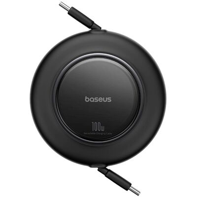 Inny producent Kabel przewód zwijany USB-C 100W 2m - czarny Inny producent Kabel przewód zwijany USB-C 100W 2m - czarny