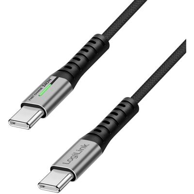 Kabel USB 3.2 Gen2x2 LogiLink CU0442 USB-C - USB-C, M/M, 20 Gb/s, 240 W, 4K, czarny, 1m Kabel USB 3.2 Gen2x2 LogiLink CU0442 USB-C - USB-C, M/M, 20 Gb/s, 240 W, 4K, czarny, 1m