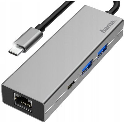 Inny producent MULTIPORT STACJA DOKUJĄCA 4W1 HAMA USB-C USB RJ45 Inny producent MULTIPORT STACJA DOKUJĄCA 4W1 HAMA USB-C USB RJ45