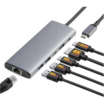 Outlet Amazon Basics adapter USB-C / USB 3.1 6w1 HDMI 4K Ethernet 100W Outlet Amazon Basics adapter USB-C / USB 3.1 6w1 HDMI 4K Ethernet 100W