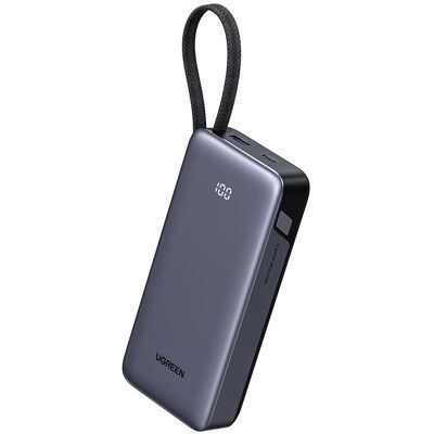 Powerbank 20000mah Ugreen Pb536, 45w, Usb + Usb-C, Wbudowany Kabel (Szary) Powerbank 20000mah Ugreen Pb536, 45w, Usb + Usb-C, Wbudowany Kabel (Szary)