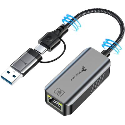 Reagle Przejściówka Usb 3.2 Ethernet Adapter Karta Sieciowa Lan Rj45 5gb/s Usb-C Reagle Przejściówka Usb 3.2 Ethernet Adapter Karta Sieciowa Lan Rj45 5gb/s Usb-C