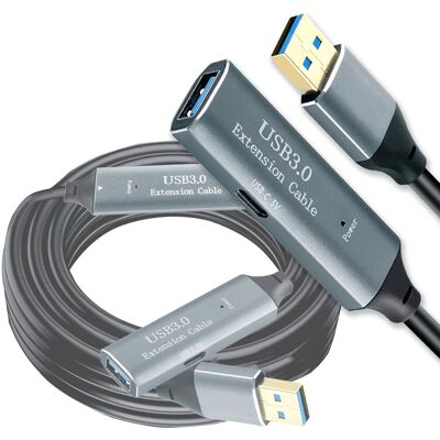 Reagle Przedłużacz USB-A 10M Aktywny Kabel USB 3.2 Gen1 5 Gbps + Wzmacniacz Reagle Przedłużacz USB-A 10M Aktywny Kabel USB 3.2 Gen1 5 Gbps + Wzmacniacz