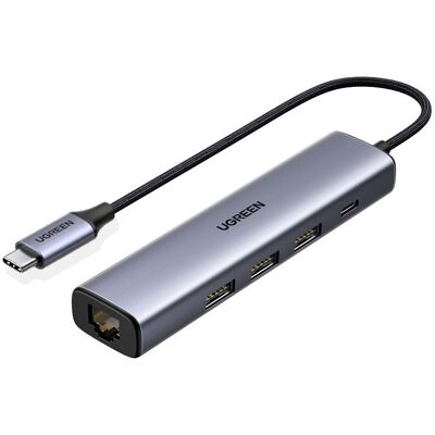 Ugreen Wielofunkcyjny Adapter Hub Usb Typ C - 3 X Usb / Ethernet Rj-45 / Usb Typ C Pd Ugreen Wielofunkcyjny Adapter Hub Usb Typ C - 3 X Usb / Ethernet Rj-45 / Usb Typ C Pd