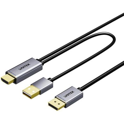 Unitek Kabel HDMI do DisplayPort 4K z zasilaniem USB-A 4K@60Hz HDR 1,8 m Unitek Kabel HDMI do DisplayPort 4K z zasilaniem USB-A 4K@60Hz HDR 1,8 m
