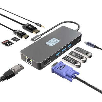 Inny producent Hub Usb-C Adapter 11w1 Stacja Dokująca Hdmi Displayport Ethernet Inny producent Hub Usb-C Adapter 11w1 Stacja Dokująca Hdmi Displayport Ethernet
