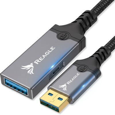 Reagle Przedłużacz Usb-A 10m Aktywny Kabel Usb 3.2 Gen1 5 Gbps + Wzmacniacz Reagle Przedłużacz Usb-A 10m Aktywny Kabel Usb 3.2 Gen1 5 Gbps + Wzmacniacz