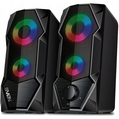 Głośniki komputerowe 2.0 Sven 410 RGB 6W USB Czarny Głośniki komputerowe 2.0 Sven 410 RGB 6W USB Czarny