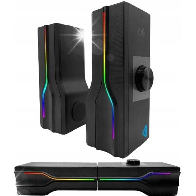 Inny producent Zestaw głośników komputerowych soundbar LED RGB Media-Tech Aragor 2.0 8W Inny producent Zestaw głośników komputerowych soundbar LED RGB Media-Tech Aragor 2.0 8W