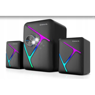 Inny producent Zestaw głośników 2.1 RGB 11W (5W + 2x3W) REAL-EL M-320 Inny producent Zestaw głośników 2.1 RGB 11W (5W + 2x3W) REAL-EL M-320