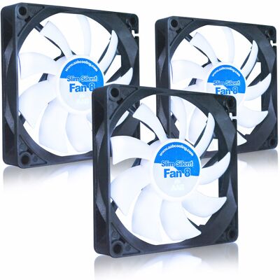 3x AABCOOLING Slim Silent Fan 8 cm - Cienki Cichy Wentylator Komputerowy 80mm, Grubość 15mm, Poziom Hałasu 13,9 dB, Łożysko FDB, Przepływ Powietrza .. 3x AABCOOLING Slim Silent Fan 8 cm - Cienki Cichy Wentylator Komputerowy 80mm, Grubość 15mm, Poziom Hałasu 13,9 dB, Łożysko FDB, Przepływ Powietrza ..