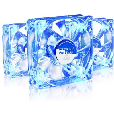 3x AABCOOLING SUPER SILENT FAN 8-cm 80mm cichy wentylator chłodzący blue led 12 vdc 13db niebieskie podświetlenie wydajny wentylator wiatrak kompute.. 3x AABCOOLING SUPER SILENT FAN 8-cm 80mm cichy wentylator chłodzący blue led 12 vdc 13db niebieskie podświetlenie wydajny wentylator wiatrak kompute..