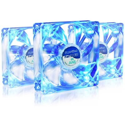 3x AABCOOLING Super Silent FAN 9-cm 92mm cichy wentylator chłodzący do obudowy komputerowej blue led niebieskie podświetlenie 12 vdc 13db 3x AABCOOLING Super Silent FAN 9-cm 92mm cichy wentylator chłodzący do obudowy komputerowej blue led niebieskie podświetlenie 12 vdc 13db