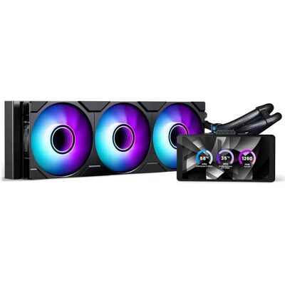 Phanteks Glacier One 360M25 LCD ARGB czarne, chłodzenie wodne AiO 360mm Phanteks Glacier One 360M25 LCD ARGB czarne, chłodzenie wodne AiO 360mm