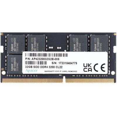 Pamięć SODIMM DDR4 Apacer 16GB (1x16GB) 3200MHz CL22 1,2V Pamięć SODIMM DDR4 Apacer 16GB (1x16GB) 3200MHz CL22 1,2V