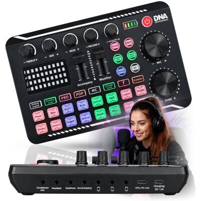 DNA Akumulatorowa zewnętrzna karta dźwiękowa audio USB-C Bluetooth 1200 mAh DNA Akumulatorowa zewnętrzna karta dźwiękowa audio USB-C Bluetooth 1200 mAh