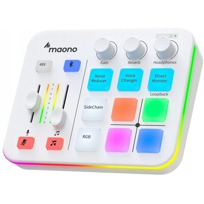 Inny producent Maono G1 Neo Karta Dźwiękowa XLR USB RGB BT Streaming Biała Inny producent Maono G1 Neo Karta Dźwiękowa XLR USB RGB BT Streaming Biała