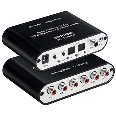 Inny producent SOUTHSKY Konwerter Dźwięku 5.1 Cyfrowy z Optycznym i Analogowym Wejściem Inny producent SOUTHSKY Konwerter Dźwięku 5.1 Cyfrowy z Optycznym i Analogowym Wejściem