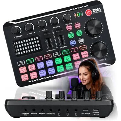 DNA Akumulatorowa Zewnętrzna Karta Dźwiękowa Audio Usb-C Bluetooth 1200 Mah DNA Akumulatorowa Zewnętrzna Karta Dźwiękowa Audio Usb-C Bluetooth 1200 Mah