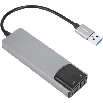 Inny producent Karta Dźwiękowa Usb 7.1 Kanałowa Zewnętrzna Aluminiowa Adapter Komputerowa Inny producent Karta Dźwiękowa Usb 7.1 Kanałowa Zewnętrzna Aluminiowa Adapter Komputerowa