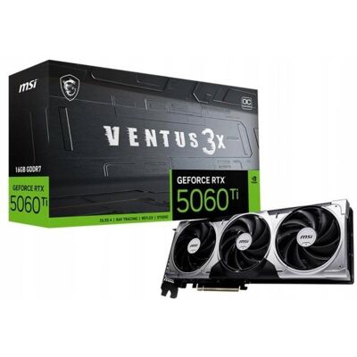 Karta graficzna MSI GeForce RTX 5060 Ti 16G VENTUS 3X OC DLSS 4 Karta graficzna MSI GeForce RTX 5060 Ti 16G VENTUS 3X OC DLSS 4