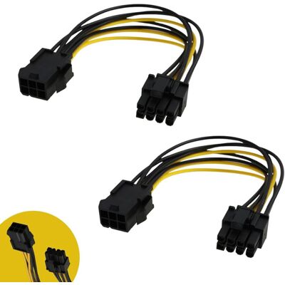 Inny producent Zestaw 2 kabli adapterów PCIe, 6-pinowy, 8-pinowy, 10 cm, kompatybilny z kartami graficznymi ASUS, Gigabyte, Radeon, Gigabyte, Sapphire, kabel zasil.. Inny producent Zestaw 2 kabli adapterów PCIe, 6-pinowy, 8-pinowy, 10 cm, kompatybilny z kartami graficznymi ASUS, Gigabyte, Radeon, Gigabyte, Sapphire, kabel zasil..