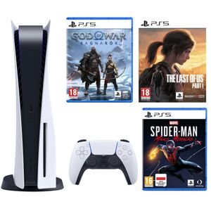 Sony Konsola Playstation 5 God of War Ragnarok VCH + Gra Marvels Spider Man Miles Morales + Gra PS5 The Last Of Us Part I