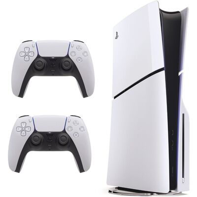 Sony PlayStation 5 Slim (PS5 Slim) - Wydanie Standardowe + 2 Kontrolery DualSense Sony PlayStation 5 Slim (PS5 Slim) - Wydanie Standardowe + 2 Kontrolery DualSense