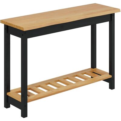 Vidaxl Konsola Ekai Czarny 112 X 35 X 76 Cm Lite Drewno Sosnowe Vidaxl Konsola Ekai Czarny 112 X 35 X 76 Cm Lite Drewno Sosnowe