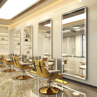 ENZO Konsola Konsoleta Fryzjerska Barberska Kosmetyczna Lustro Led 170x70 Pro Srebrne ENZO Konsola Konsoleta Fryzjerska Barberska Kosmetyczna Lustro Led 170x70 Pro Srebrne
