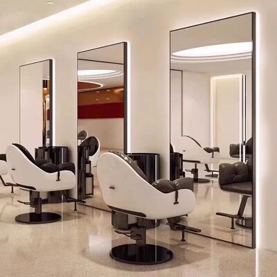 ENZO Konsola Konsoleta Fryzjerska Barberska Kosmetyczna Lustro Led 200x80 Pro Czarne ENZO Konsola Konsoleta Fryzjerska Barberska Kosmetyczna Lustro Led 200x80 Pro Czarne