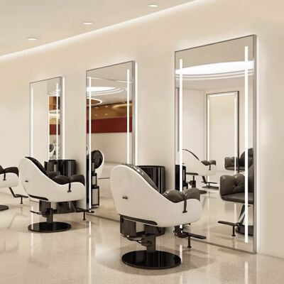ENZO Konsola Konsoleta Fryzjerska Barberska Kosmetyczna Lustro Led 200x80 Pro Srebrne ENZO Konsola Konsoleta Fryzjerska Barberska Kosmetyczna Lustro Led 200x80 Pro Srebrne