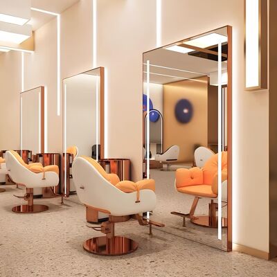 ENZO Konsola Konsoleta Fryzjerska Barberska Kosmetyczna Lustro Led 200x80 Złote ENZO Konsola Konsoleta Fryzjerska Barberska Kosmetyczna Lustro Led 200x80 Złote