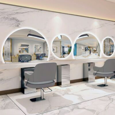 ENZO Konsola Konsoleta Fryzjerska Barberska Lustro 80x70 Led Pro ENZO Konsola Konsoleta Fryzjerska Barberska Lustro 80x70 Led Pro