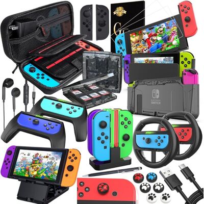 Inny producent Deruitu Zestaw Akcesoriów Nintendo Switch 18W1 Etui Szkło Dock Inny producent Deruitu Zestaw Akcesoriów Nintendo Switch 18W1 Etui Szkło Dock