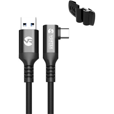 Oculus Link Kabel Vortexvr 3m + Element Mocujący Usb-A Do Oculus Quest 2 (Lub Quest 1) Steamvr Sidequest Oculus Link Kabel Vortexvr 3m + Element Mocujący Usb-A Do Oculus Quest 2 (Lub Quest 1) Steamvr Sidequest
