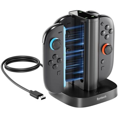 Vortex Syntech Stacja Ładowania Joy-Con Do Nintendo Switch 2 – 4w1 Szybka Ładowarka Z Led Vortex Syntech Stacja Ładowania Joy-Con Do Nintendo Switch 2 – 4w1 Szybka Ładowarka Z Led