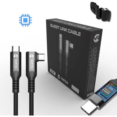 Vortexvr Kabel 5m Usb-C (Fast Charging) + Element Mocujący Meta Quest Link Vortexvr Kabel 5m Usb-C (Fast Charging) + Element Mocujący Meta Quest Link