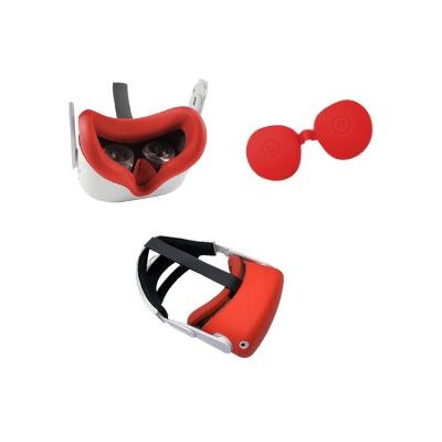 Inny producent Zestaw ochronek 3w1 do Oculus Quest 2 - CZERWONY Inny producent Zestaw ochronek 3w1 do Oculus Quest 2 - CZERWONY