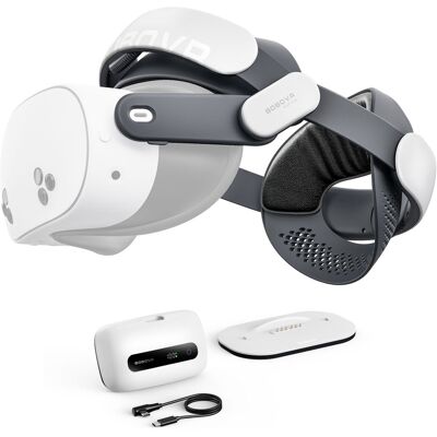 Pasek Na Głowę Bobovr M3 Pro+ Z Akumulatorem 6500 Mah I Stacją Ładującą Do Meta Quest 3 / 3s - Biały Pasek Na Głowę Bobovr M3 Pro+ Z Akumulatorem 6500 Mah I Stacją Ładującą Do Meta Quest 3 / 3s - Biały