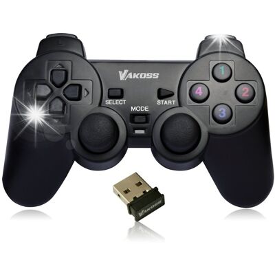 Inny producent Gamepad bezprzewodowy VAKOSS GP-4705BK USB funkc Dual Shock Inny producent Gamepad bezprzewodowy VAKOSS GP-4705BK USB funkc Dual Shock