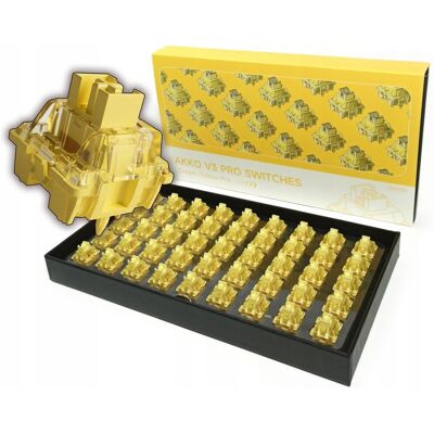 Akko Cream Yellow V3 Pro Switch Przełączniki Mechaniczne Lubed - 45 Szt. Akko Cream Yellow V3 Pro Switch Przełączniki Mechaniczne Lubed - 45 Szt.