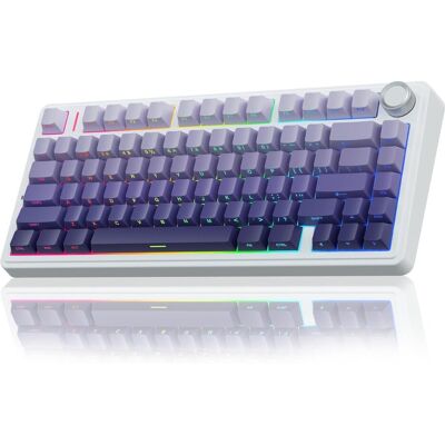 Aula F75 Bezprzewodowa Klawiatura Mechaniczna Gradient Purple Star Vector Aula F75 Bezprzewodowa Klawiatura Mechaniczna Gradient Purple Star Vector