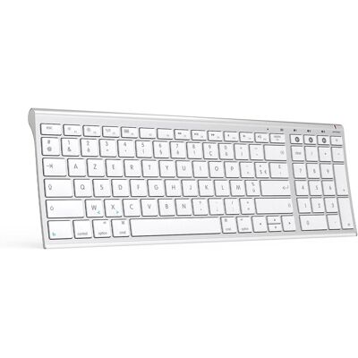 Inny producent Klawiatura Bezprzewodowa Biała Bluetooth Azerty Francuski 3 Kanały Inny producent Klawiatura Bezprzewodowa Biała Bluetooth Azerty Francuski 3 Kanały